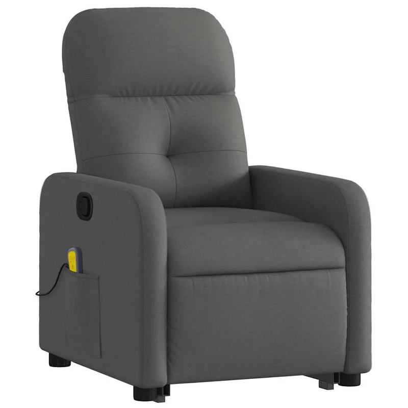 Fauteuil de relaxation TV fonction massage inclinable 6 points de massage en tissu gris foncé DEC026953