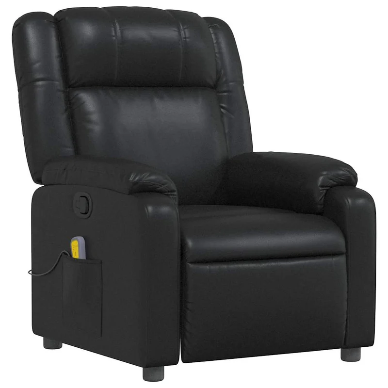 Fauteuil de relaxation TV fonction massage inclinable 6 points de massage en PVC noir DEC027033
