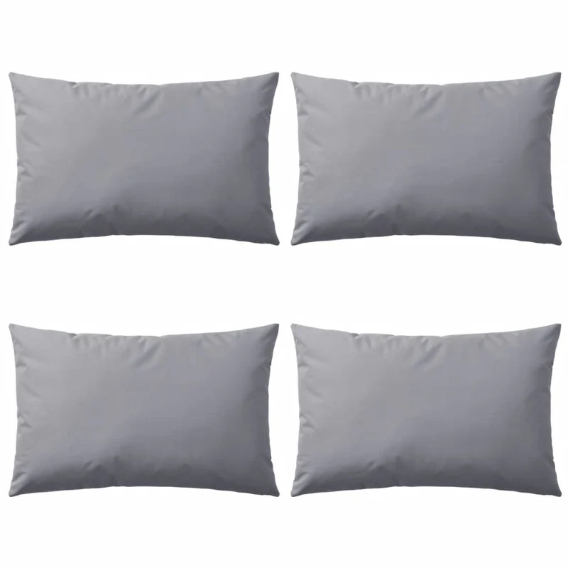 Lot de 4 coussins oreiller pour extérieur décoration jardin 60 x 40 cm gris DEC020105
