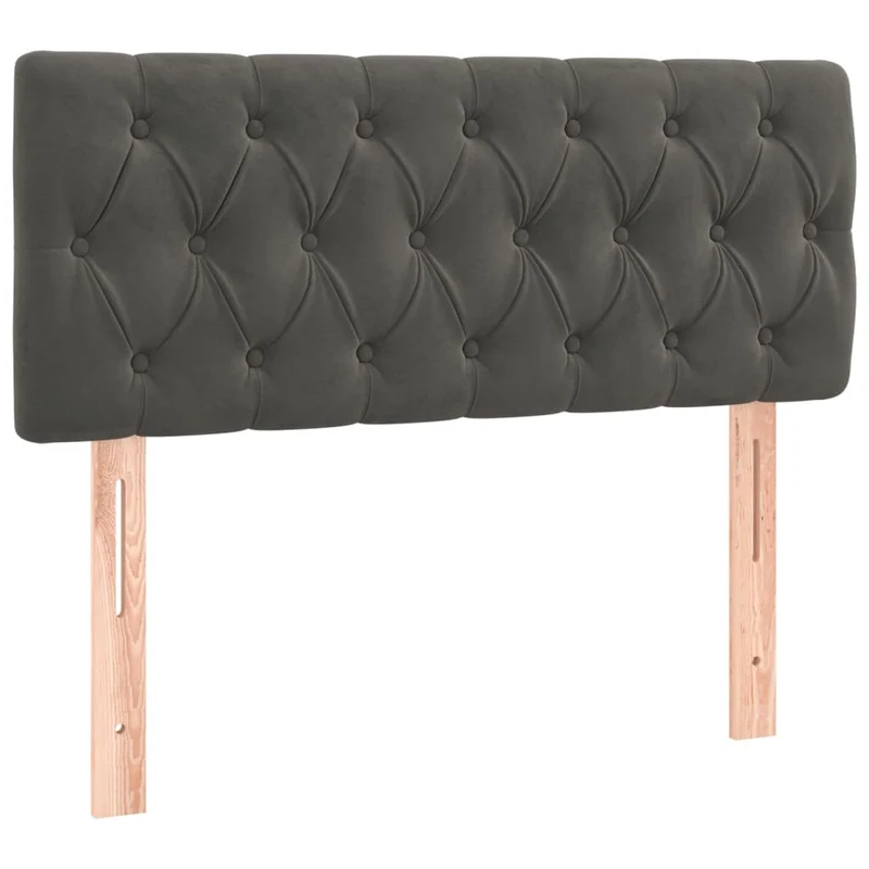 Tête de lit accessoire couchage chambre à coucher meuble à LED 90 x 7 x 78/88 cm tissu velours gris foncé TDL0200988