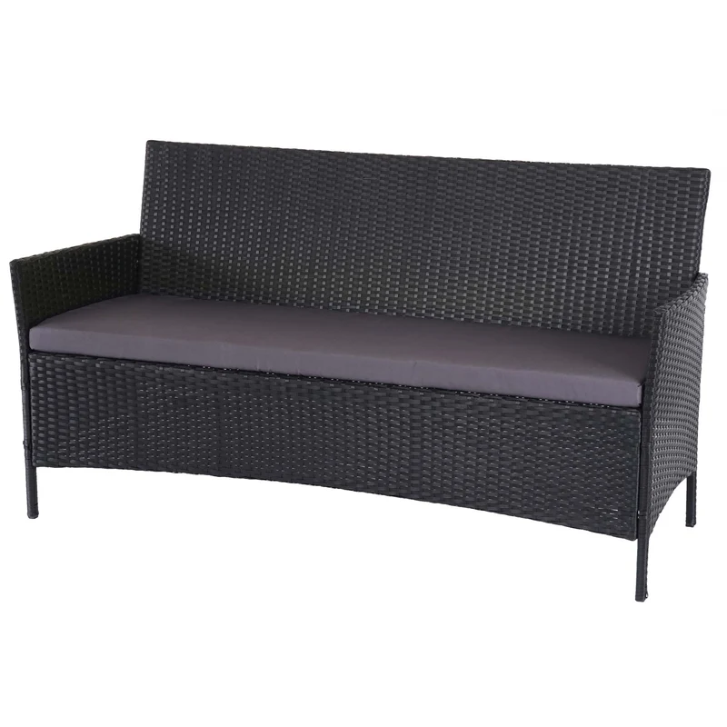 Banc de jardin 3 places 154 cm en polyrotin anthracite coussins anthracite 04_0001101