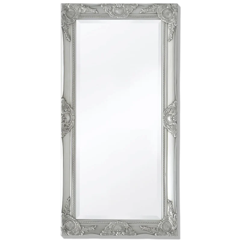 Miroir mural Style baroque 100 x 50 cm Argenté DEC022652