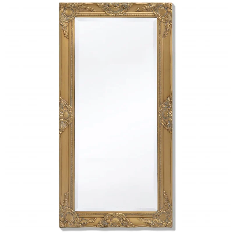 Miroir mural Style baroque 100 x 50 cm Doré DEC022651