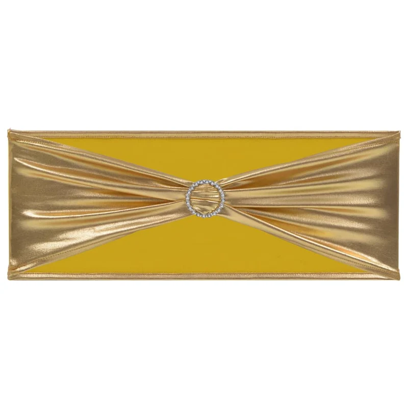 Ruban élastique de chaise 25 pièces avec boucle à diamants Doré DEC022458