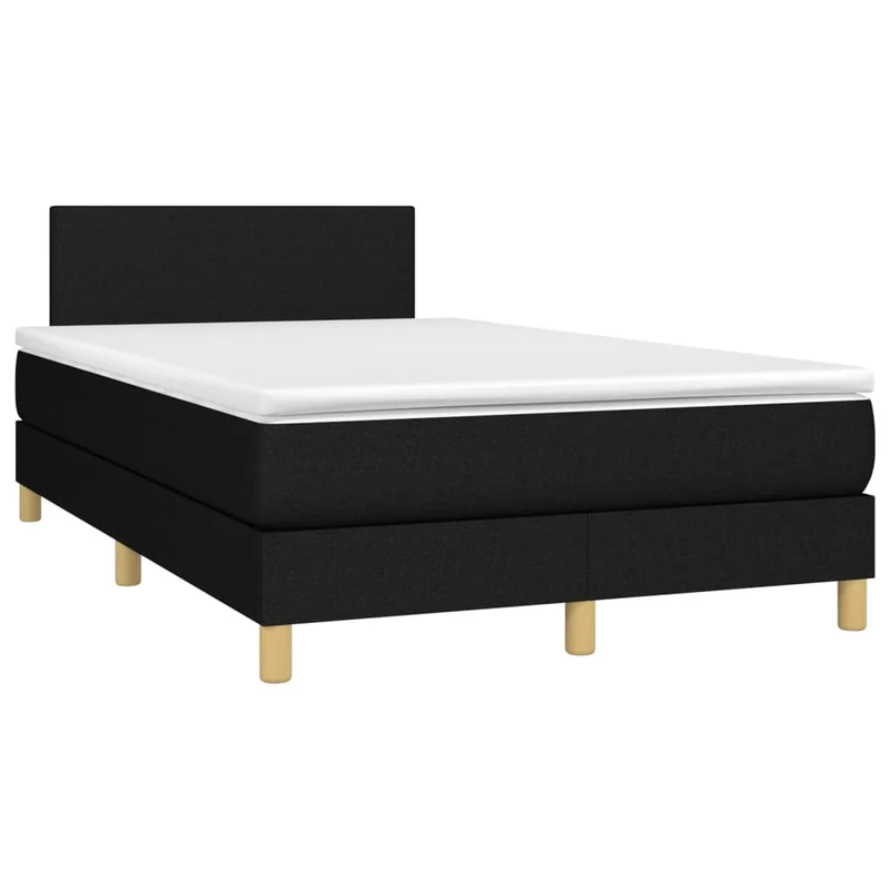Cadre de lit LED avec sommier tête de lit matelas 120 x 200 cm tissu noir TDL0209284