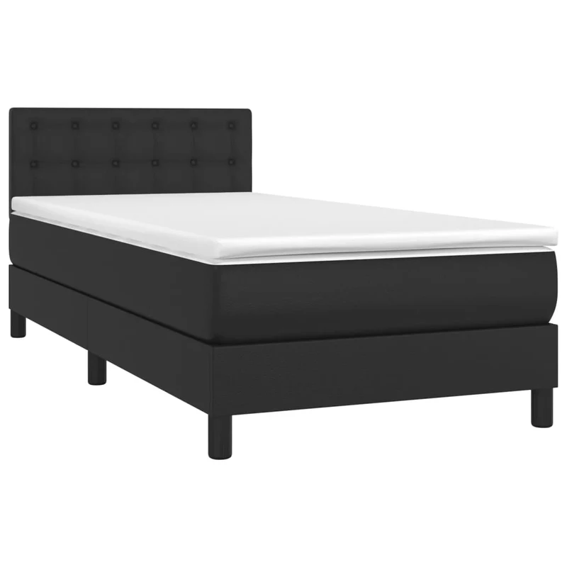 Cadre de lit LED avec sommier tête de lit matelas 90x200 cm synthétique noir TDL0209035