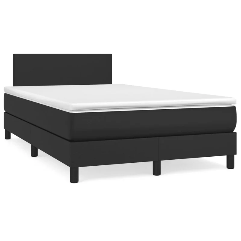 Sommier tapissier avec matelas 120x200 cm synthétique noir TDL0208743