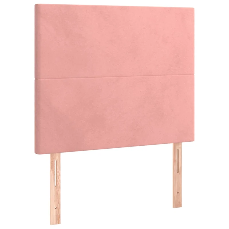 Tête de lit accessoire couchage chambre à coucher meuble 2 parties 100 x 5 x 78/88 cm tissu velours rose TDL0206214