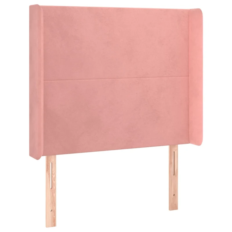 Tête de lit accessoire couchage chambre à coucher meuble à LED 103 x 16 x 118/128 cm tissu velours rose TDL0200494