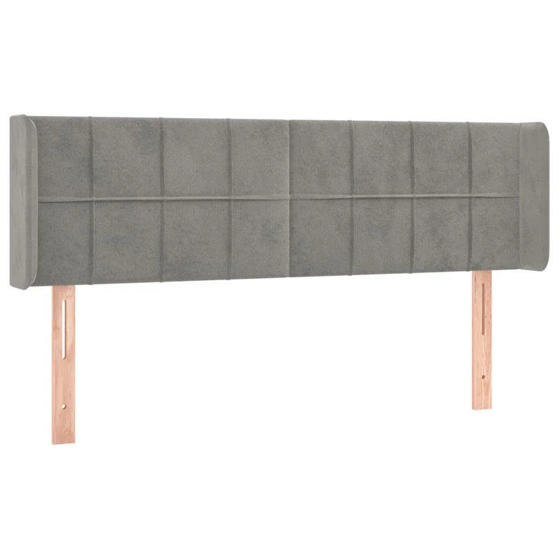Tête de lit accessoire couchage chambre à coucher meuble à LED 147 x 16 x 78/88 cm tissu velours gris clair TDL0201372
