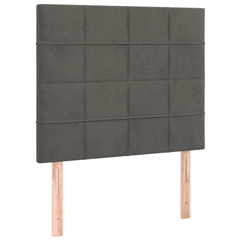 Tête de lit accessoire couchage chambre à coucher meuble 2 parties 100 x 5 x 78/88 cm tissu velours gris foncé TDL0206376