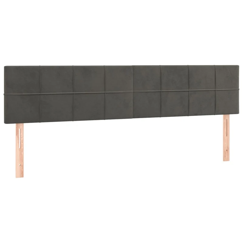 Tête de lit accessoire couchage chambre à coucher meuble 2 parties 100 x 5 x 78/88 cm tissu velours gris foncé TDL0206374