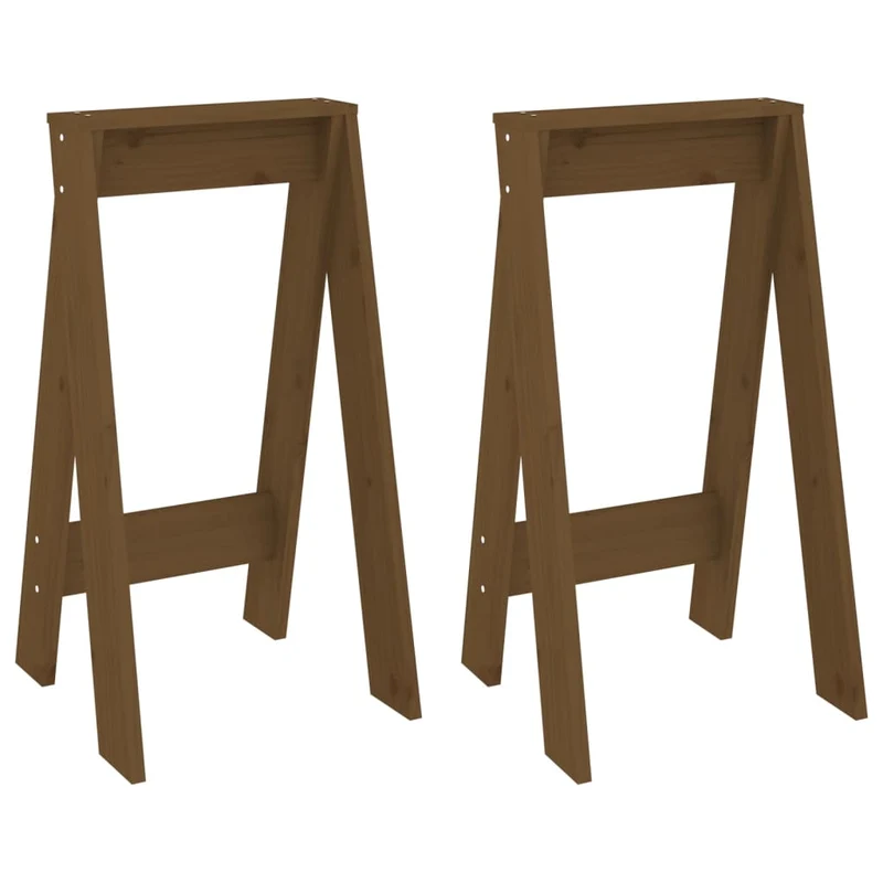 Lot de 2 tabourets de bar assise de comptoir 40 x 40 x 75 cm en bois massif de pin brun DEC026410