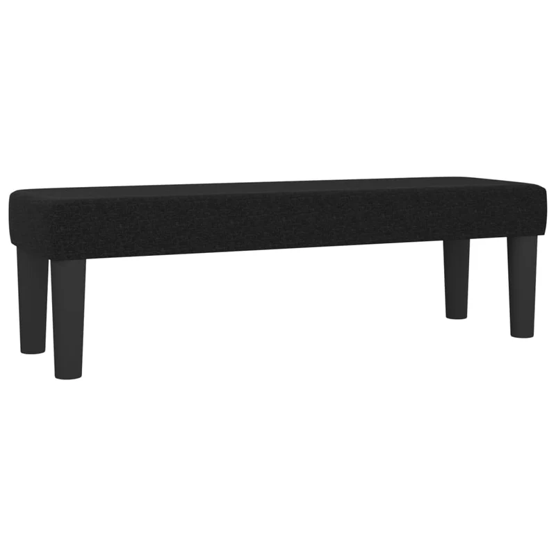 Banc de bout de lit design classique 100 x 30 x 30 cm en tissu noir et MDF DEC024678