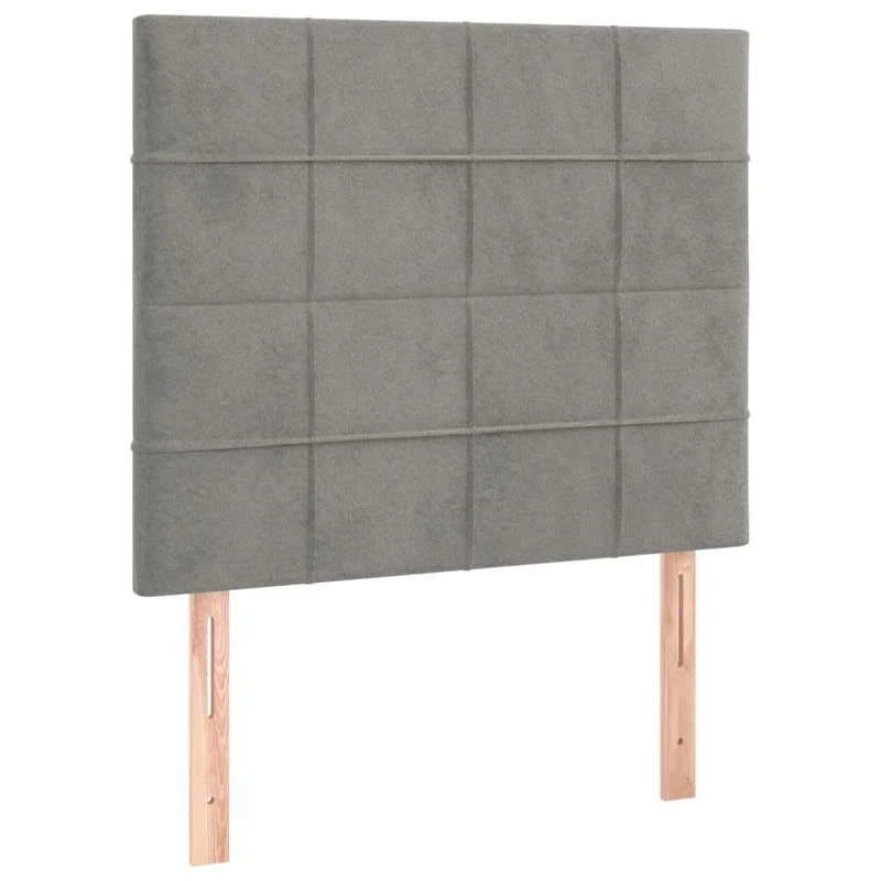 Tête de lit accessoire couchage chambre à coucher meuble à LED 80 x 5 x 118/128 cm tissu velours gris clair TDL0201277