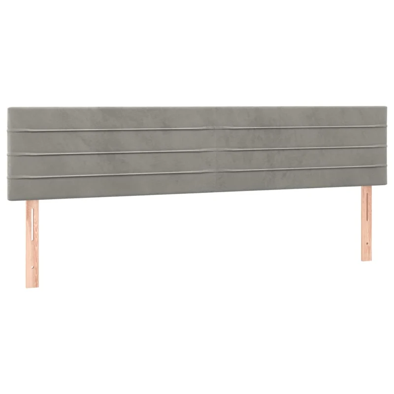 Tête de lit accessoire couchage chambre à coucher meuble 2 parties 90 x 5 x 78/88 cm tissu velours gris clair TDL0206402
