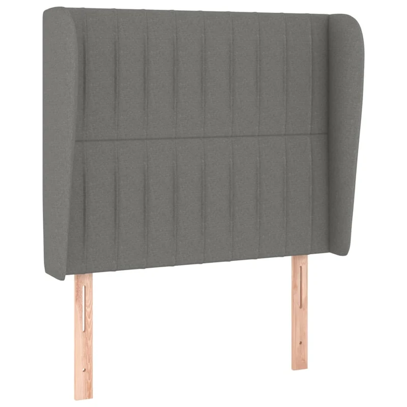 Tête de lit accessoire couchage chambre à coucher meuble avec rebord latéral 103 x 23 x 118/128 cm tissu gris foncé TDL0205046