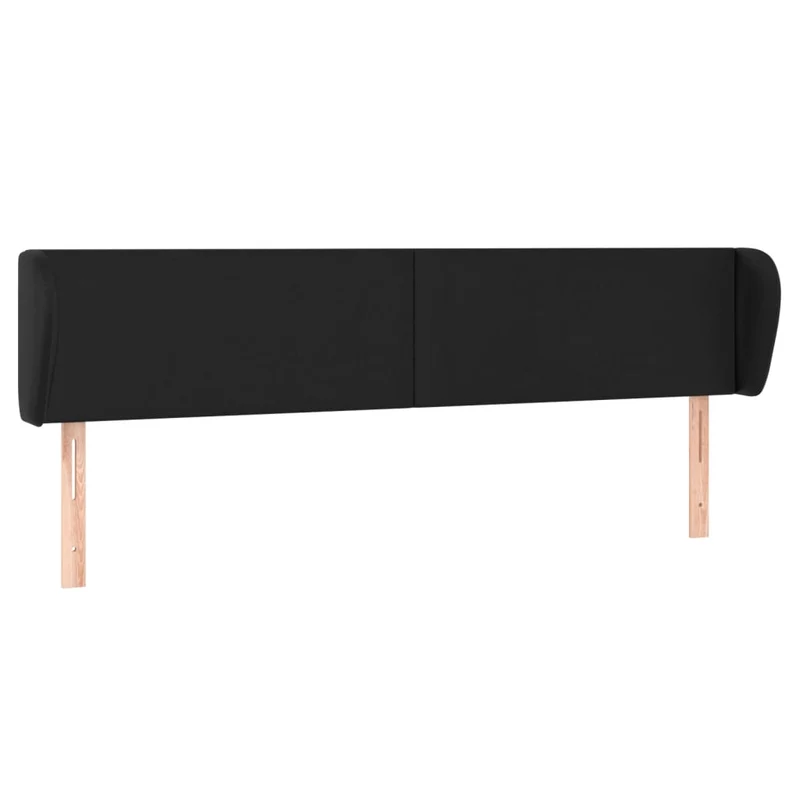 Tête de lit accessoire couchage chambre à coucher meuble avec rebord latéral 203 x 23 x 78/88 cm synthétique noir TDL0204480