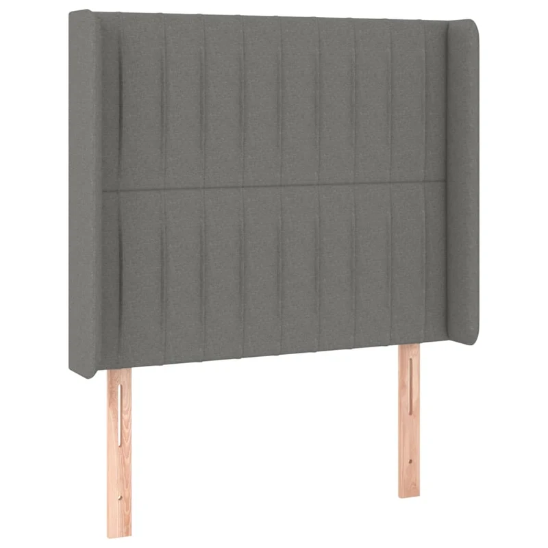 Tête de lit accessoire couchage chambre à coucher meuble à LED 103 x 16 x 118/128 cm tissu gris foncé TDL0201184