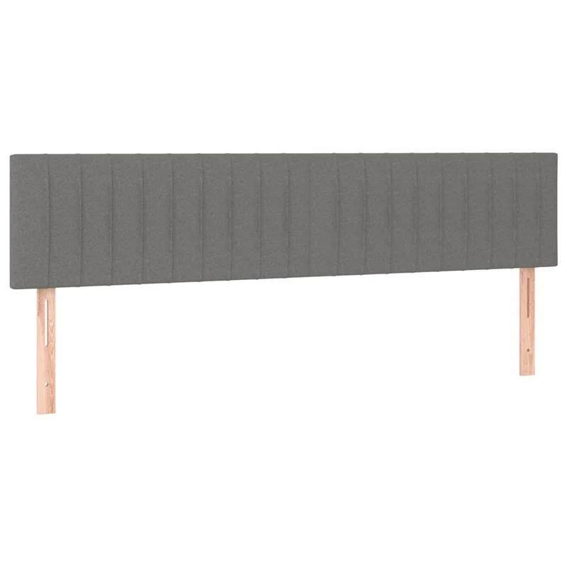 Tête de lit accessoire couchage chambre à coucher meuble à LED 200 x 5 x 78/88 cm tissu gris foncé TDL0201080