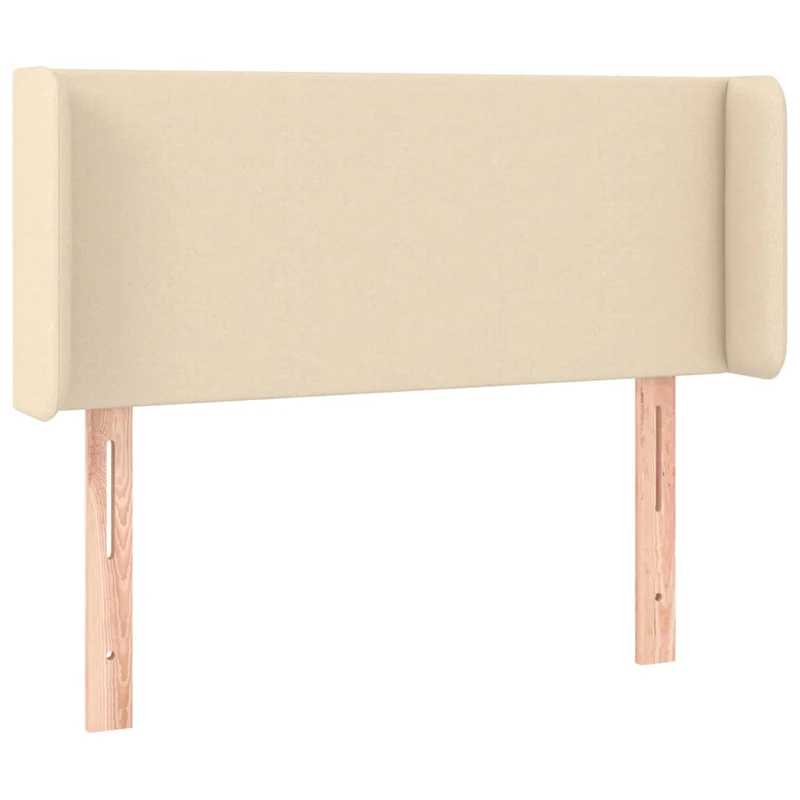 Tête de lit accessoire couchage chambre à coucher meuble avec rebord latéral 93 x 16 x 78/88 cm tissu crème TDL0205393