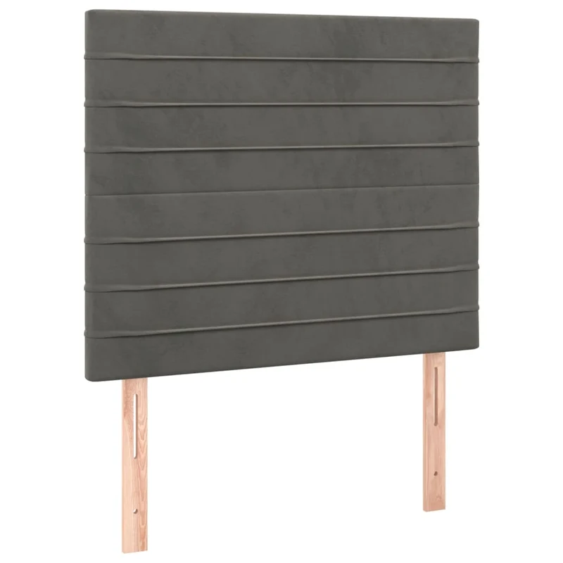 Tête de lit accessoire couchage chambre à coucher meuble à LED 90 x 5 x 118/128 cm tissu velours gris foncé TDL0201003