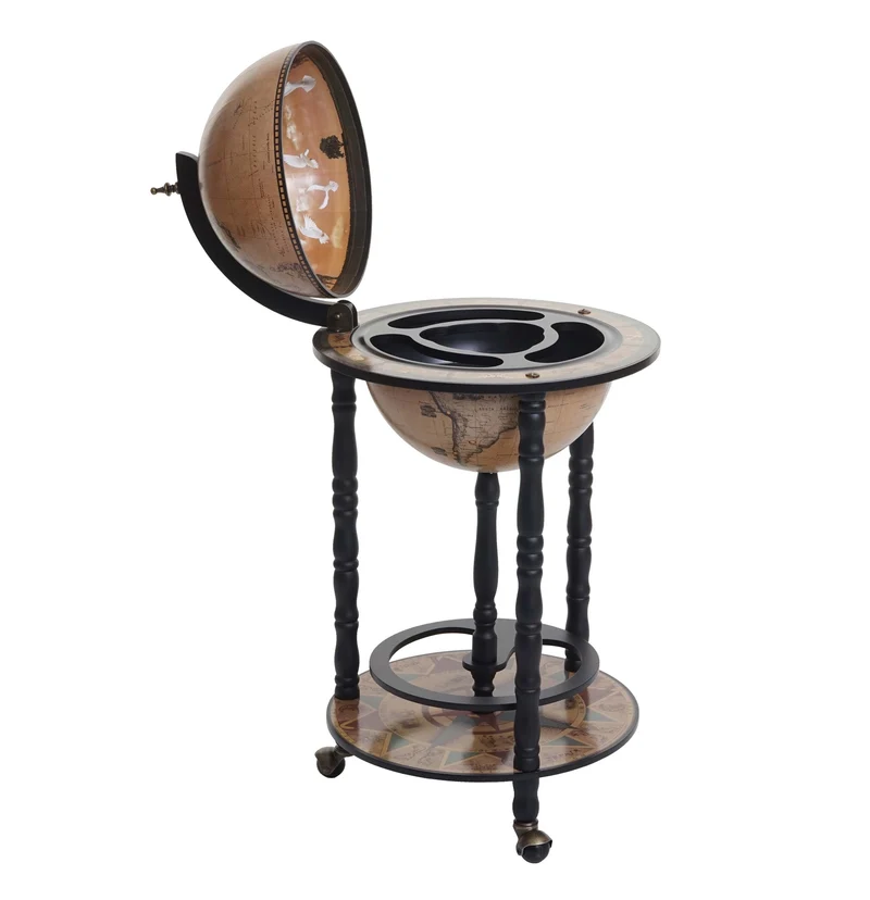 Bar globe mini bar casier à vin globe terrestre diamètre 33 cm en bois d'eucalyptus 04_0006976
