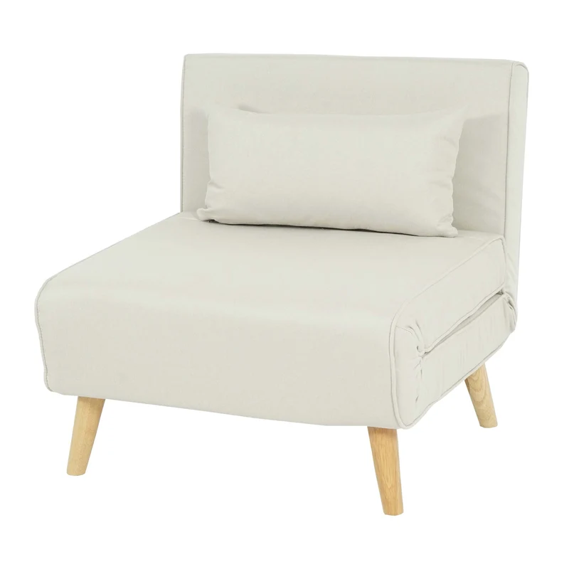 Fauteuil-lit chaise fonctionnelle relaxation lit d'appoint 75x185 cm en tissu crème-beige 04_0006256