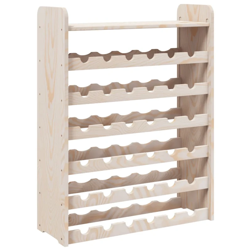 Casier range bouteilles étagère de rangement jusqu'à 36 bouteilles de vin et panneau supérieur 67,5 x 25 x 87 cm bois pin brun DEC024367