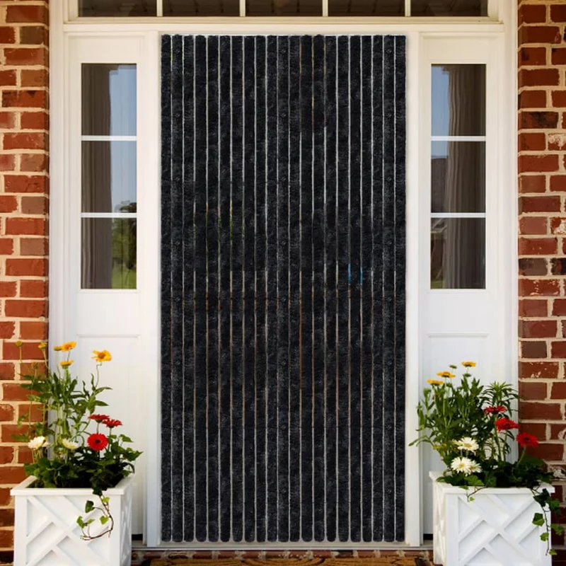 Rideau contre insectes moustiquaire Anthracite 90x220 cm Chenille DEC022191