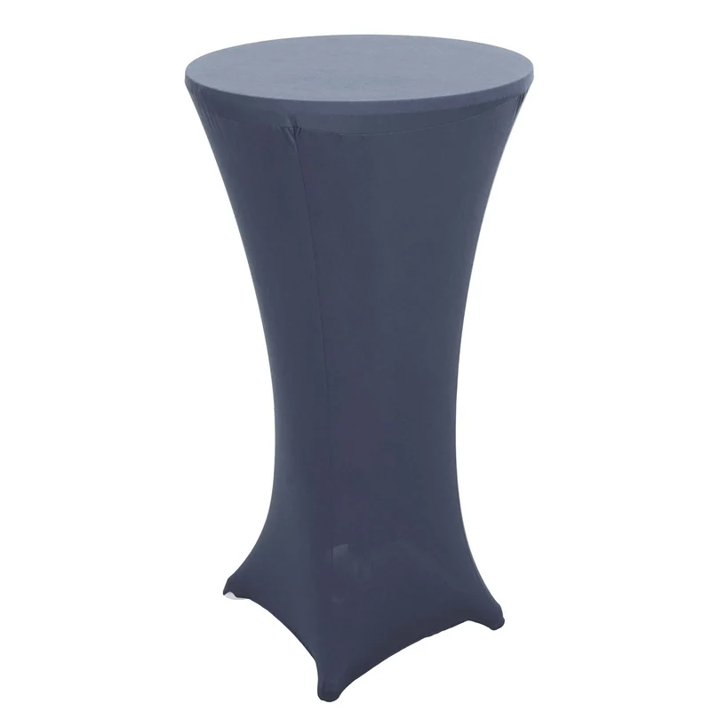 Ensemble table de bar + housse de table de bar bistro diamètre 60 cm housse gris anthracite 04_0006777