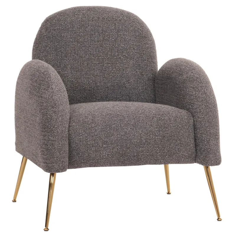 Fauteuil lounge cocktail rétro tissu chenille gris foncé rembourrage extra épais de 22 cm 04_0006859