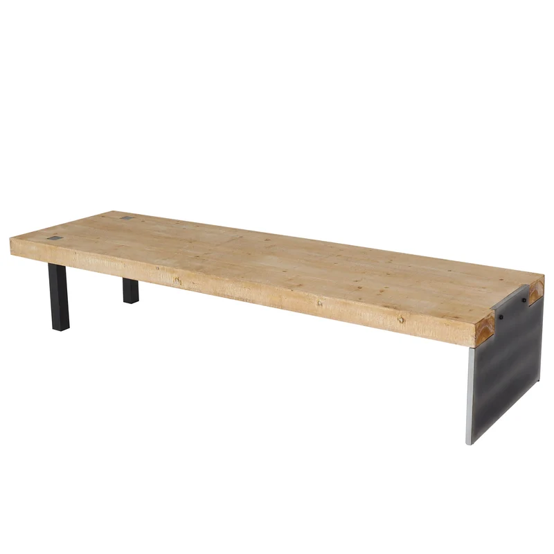 Banc de salle à manger banc de vestiaire industriel en bois massif 200 cm naturel 04_0005868