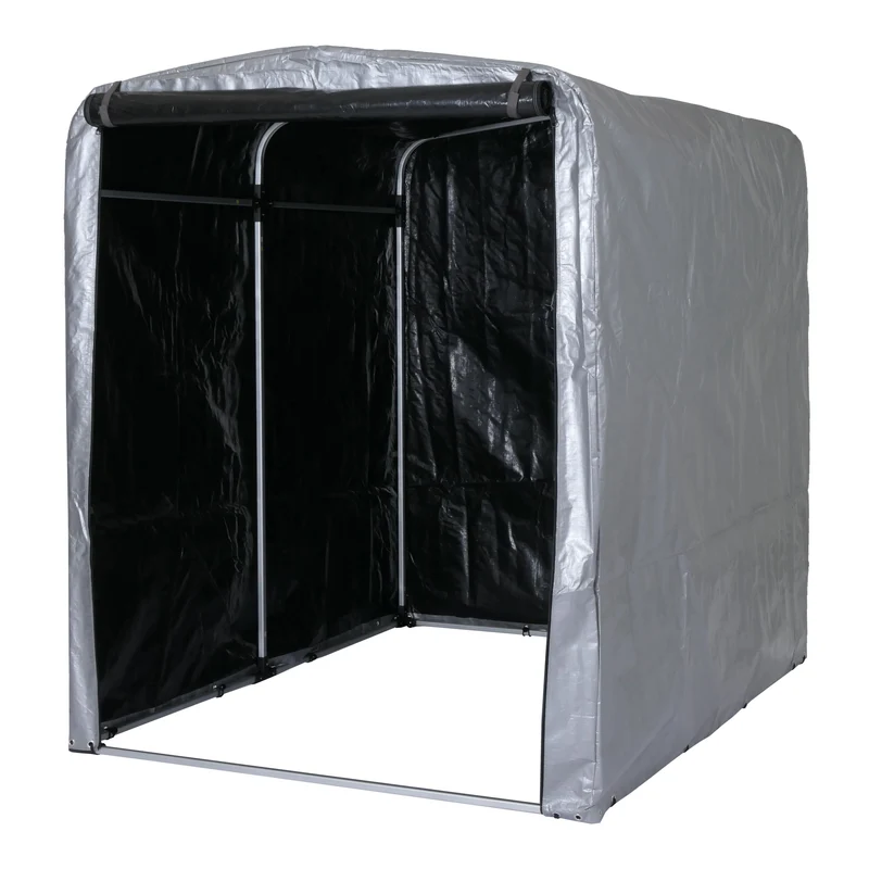 Abri de jardin en aluminium rangement divers extérieur protection uv imperméable 201x157x201 cm argenté 04_0005736