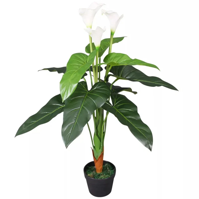 Plante artificielle avec pot lis calla 85 cm blanc DEC021926