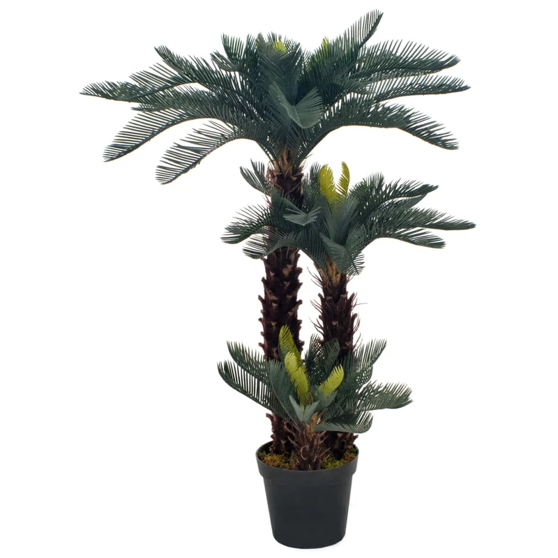 Plante artificielle avec pot palmier cycas vert 125 cm décoration intérieur DEC022031