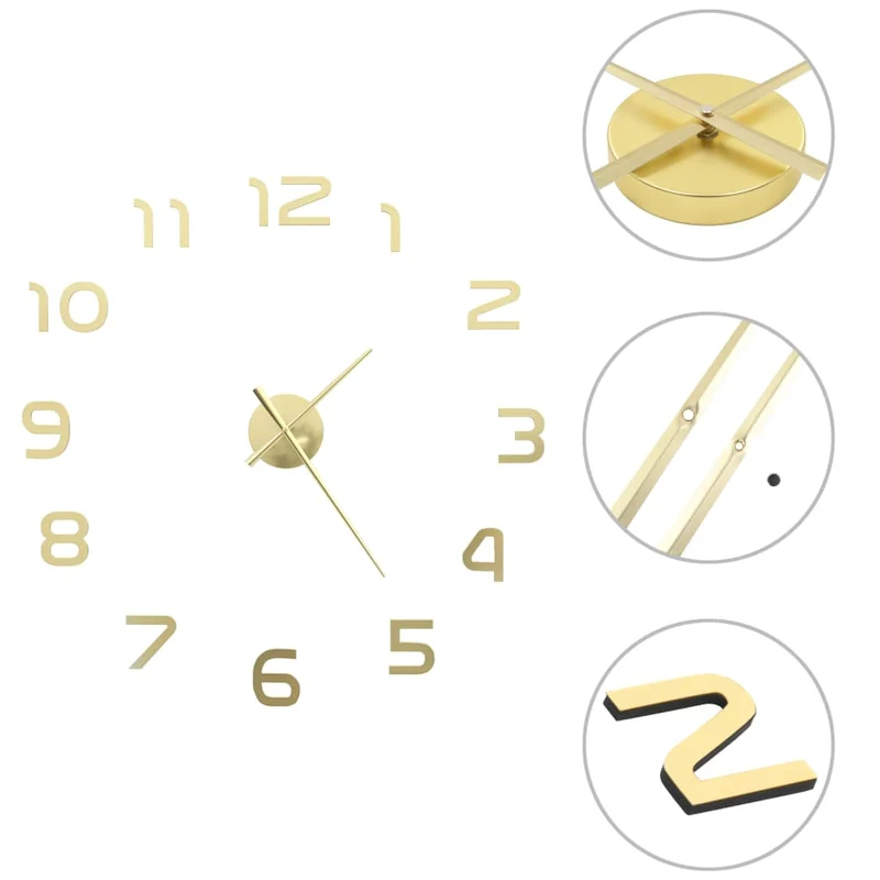 Horloge murale 3D Design moderne 100 cm XXL Doré DEC022271