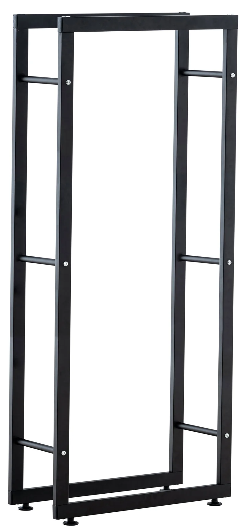 Range-bûches étagère support bois de cheminée 25x40x125 cm métal mat noir DEC10031