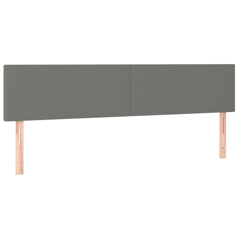 Tête de lit accessoire couchage chambre à coucher meuble à LED 200 x 5 x 78/88 cm tissu gris foncé TDL0201079