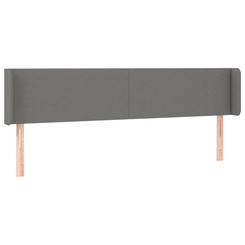 Tête de lit accessoire couchage chambre à coucher meuble à LED 203 x 16 x 78/88 cm tissu gris foncé TDL0201055