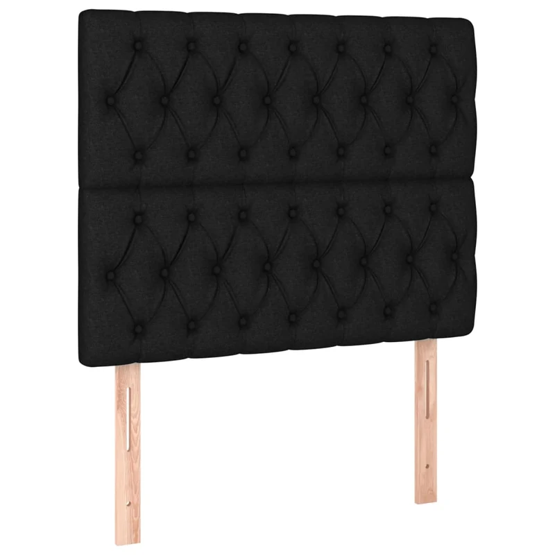 Tête de lit accessoire couchage chambre à coucher meuble à LED 100 x 7 x 118/128 cm tissu noir TDL0200746