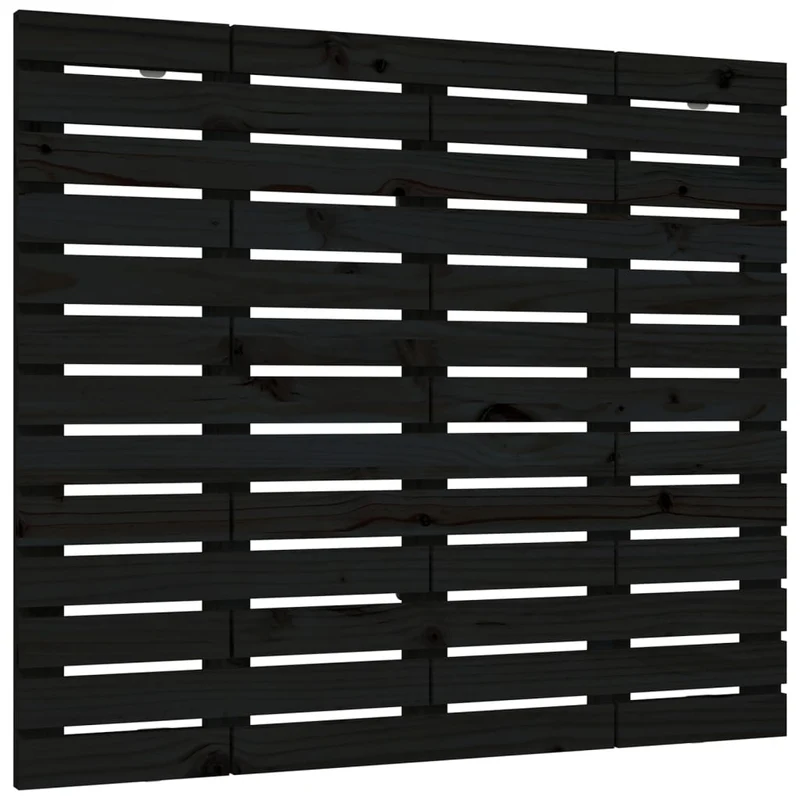 Tête de lit accessoire couchage chambre à coucher meuble murale style palette 96 x 3 x 91,5 cm Bois massif noir TDL0202493