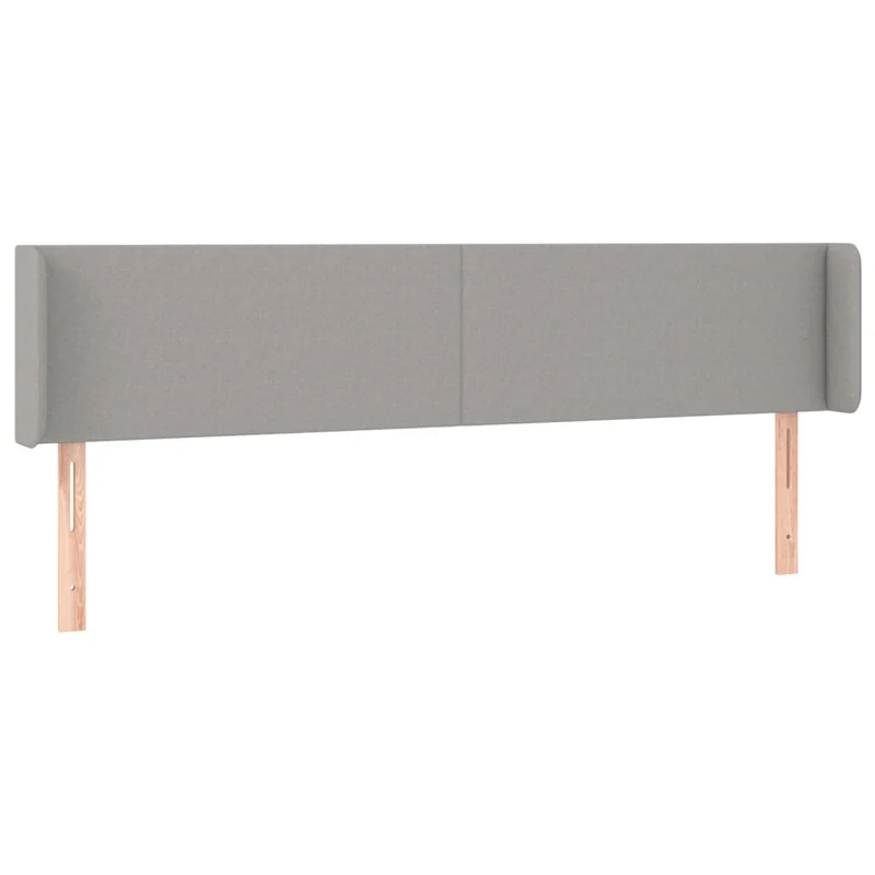 Tête de lit accessoire couchage chambre à coucher meuble à LED 203 x 16 x 78/88 cm tissu gris clair TDL0201293