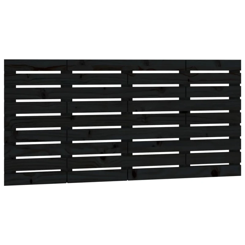 Tête de lit accessoire couchage chambre à coucher meuble murale style palette 146 x 3 x 63 cm bois massif noir TDL0202533