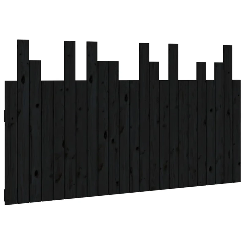 Tête de lit accessoire couchage chambre à coucher meuble murale style palette 146,5 x 3 x 80 cm bois massif noir TDL0202534
