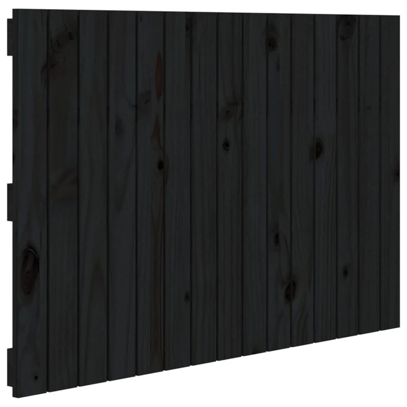 Tête de lit accessoire couchage chambre à coucher meuble murale 95,5 x 3 x 60 cm Bois massif noir TDL0202497