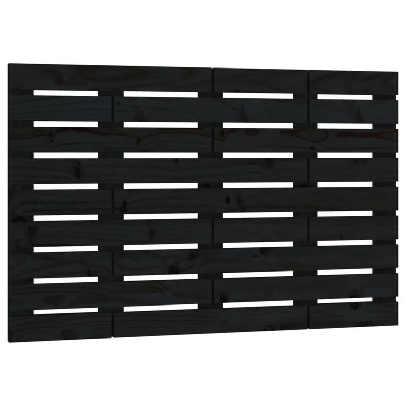 Tête de lit accessoire couchage chambre à coucher meuble murale style palette 96 x 3 x 63 cm Bois massif noir TDL0202494