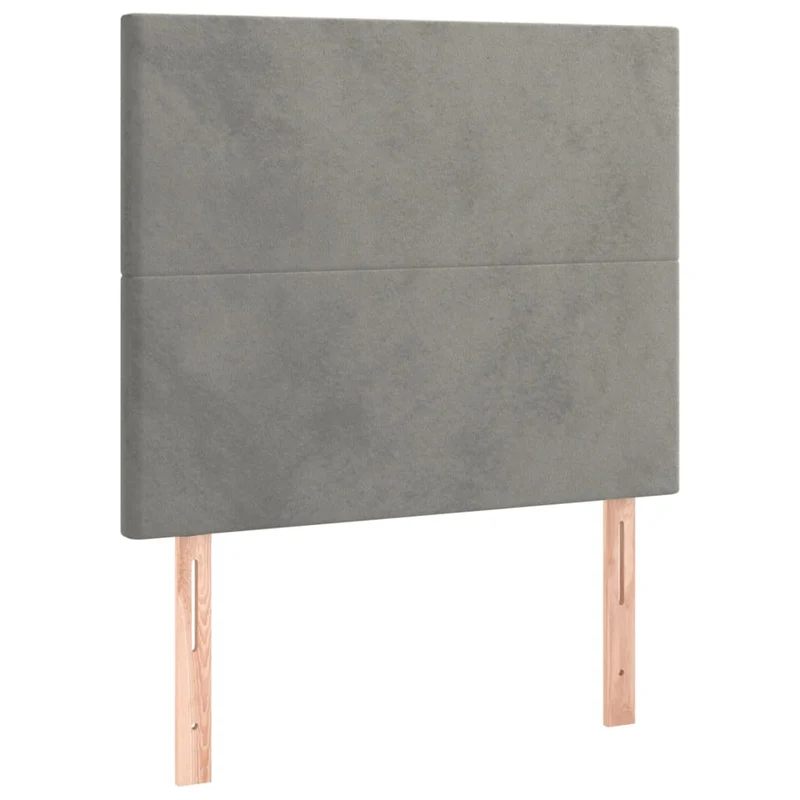 Tête de lit accessoire couchage chambre à coucher meuble à LED 100 x 5 x 118/128 cm tissu velours gris clair TDL0201457