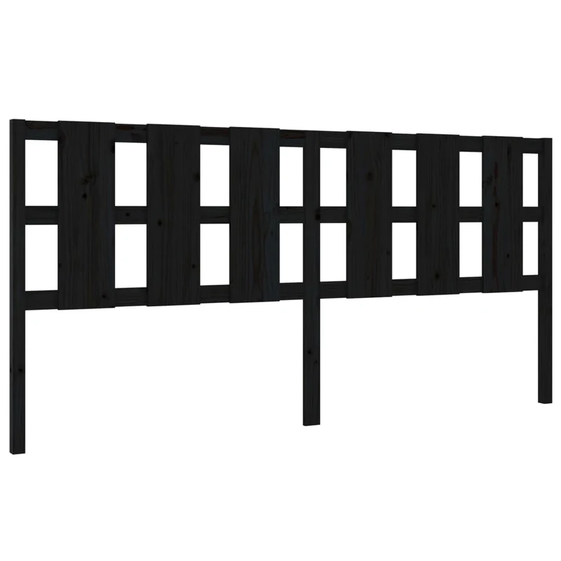 Tête de lit accessoire couchage chambre à coucher meuble 205,5 x 4 x 100 cm bois de pin noir TDL0202156