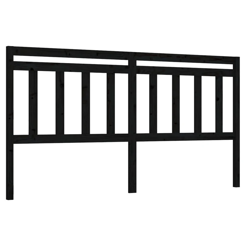 Tête de lit accessoire couchage chambre à coucher meuble 206 x 4 x 100 cm bois de pin noir TDL0202143
